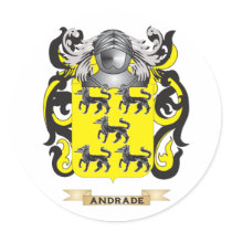 Andrade Coat of Arms (Family Crest) Round Sticker