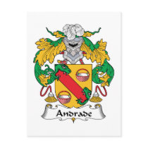 Andrade Family Crest postcards by coatsofarms Andrade Family Crest postcards