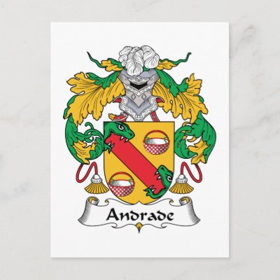 Andrade Family Crest Postcard by coatsofarms