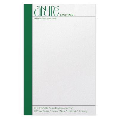 André dark green Stationery by floatinglemonstype
