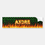 Andre real fire and flames bumper sticker design.