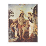 Andrea del Verrocchio Die Taufe Christi um 1472-14 Post Card