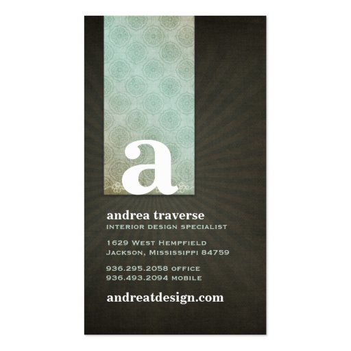Andrea Monogram Business Cards (front side)