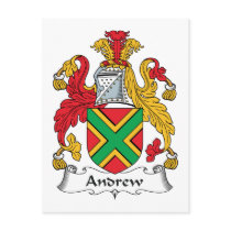 Andrew Family Crest Post Card