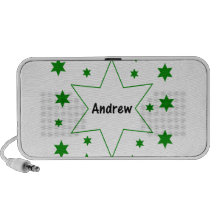 Andrew (green stars) portable speakers