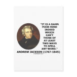 Andrew Jackson Damn Poor Mind 2 Ways Spell A Word Post Card