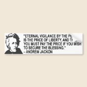 Andrew Jackson Quote Bumper Sticker