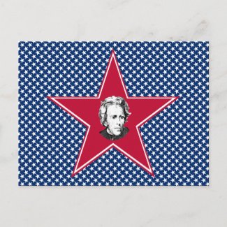 Andrew Jackson Star with Star Background postcard
