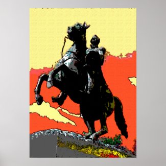 Andrew Jackson Statue in Fauvist Colors print