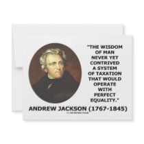 Andrew Jackson Wisdom Contrive Taxation Equality invitations