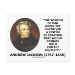 Andrew Jackson Wisdom Contrive Taxation Equality Post Cards