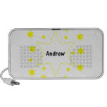 Andrew (yellow stars) travelling speaker