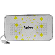 Andrew (yellow stars) travelling speaker