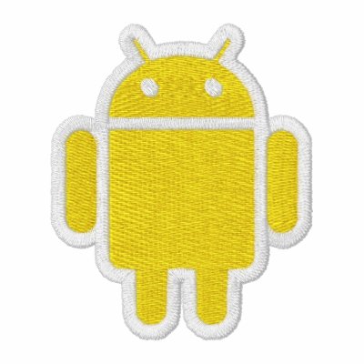 Android Embroidered Long Sleeve Polo by djtachyon