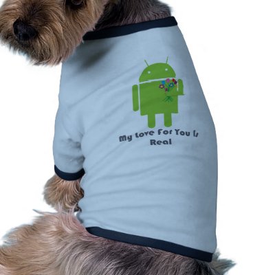 Android in Love Doggie Tshirt by journeyclose