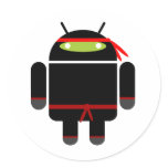Android Ninja Round Stickers