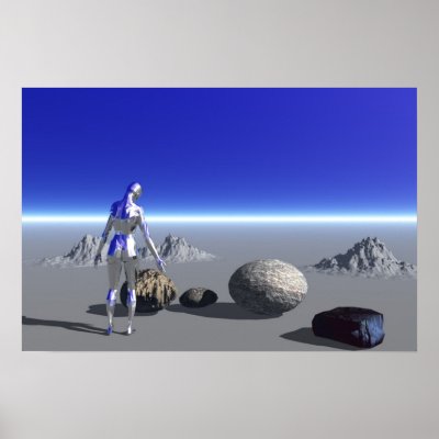 Android on the Blue Planet Poster by Misticmedia