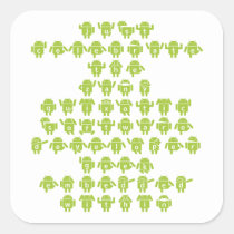 Android Software Developer Saying (Lower Case) Square Stickers