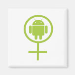 Androide femenino (muestra/símbolo) iman de nevera