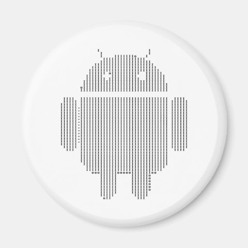 Androide---Negro del ASCII Iman De Frigorífico