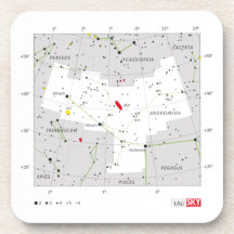 Andromeda Star System Constellation Chart Beverage Coaster