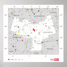 Andromeda Star System Constellation Chart Posters