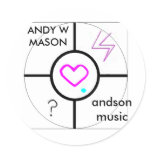 andy mason signature logo 3, ANDY W MASON, ands... Round Sticker