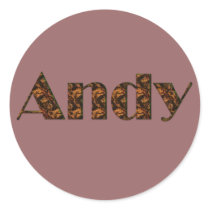 Andy Name-Branded Gift Item Round Sticker