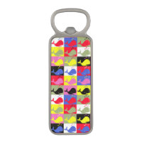 Andy Whale-Hole™ pattern_Lots o' little whales Magnetic Bottle Opener
