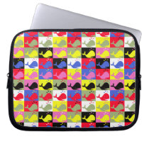 Andy Whale-Hole™ pattern_Lots o' little whales laptop sleeves