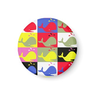 Andy Whale-Hole™_round Magnet magnet