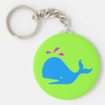 Andy Whale Singletons_aqua,magenta on green Key Chains