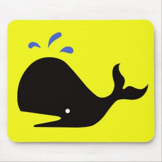 Andy Whale Singletons_black,blue on yellow mousepad