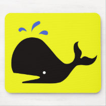 Andy Whale Singletons_black,blue on yellow mousepads
