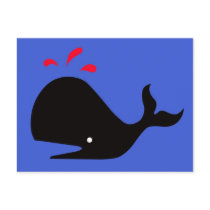 Andy Whale Singletons_black,red on blue postcards
