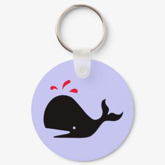 Andy Whale Singletons_black,red on lavender keychain