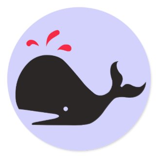 Andy Whale Singletons_black,red on lavender sticker