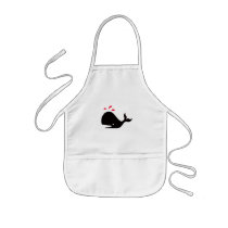 Andy Whale Singletons_black,red on white aprons by Artful_Animalz Andy Whale Singletons_black,red on white aprons