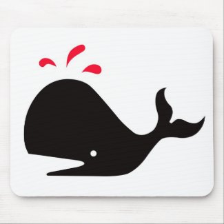 Andy Whale Singletons_black,red on white mousepad