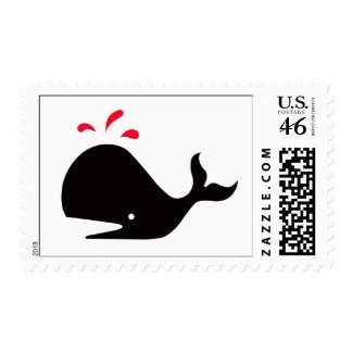 Andy Whale Singletons_black,red on white postage stamp