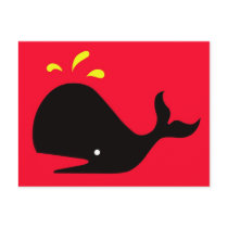 Andy Whale Singletons_black,yellow on red postcards