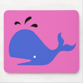 Andy Whale Singletons_blue,black on pink mousepad