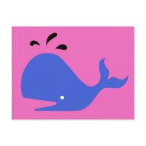 Andy Whale Singletons_blue,black on pink postcards