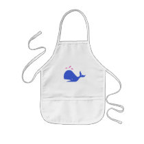 Andy Whale Singletons_blue,pink on white aprons by Artful_Animalz Andy Whale Singletons_blue,pink on white aprons