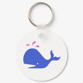 Andy Whale Singletons_blue,pink on white keychain