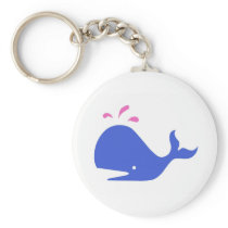 Andy Whale Singletons_blue,pink on white keychains