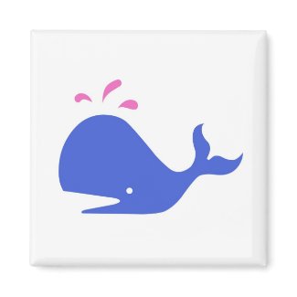 Andy Whale Singletons_blue,pink on white magnet