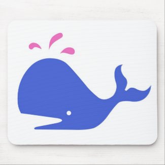 Andy Whale Singletons_blue,pink on white mousepad