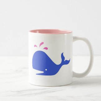 Andy Whale Singletons_blue,pink on white mug