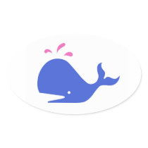 Andy Whale Singletons_blue,pink on white stickers